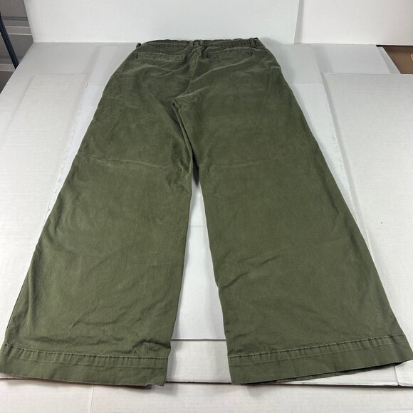 Frame Pants Women's 33x30* Le Tomboy Wide Leg Dark Green Stretch Trousers Tag 31 - Picture 9 of 16